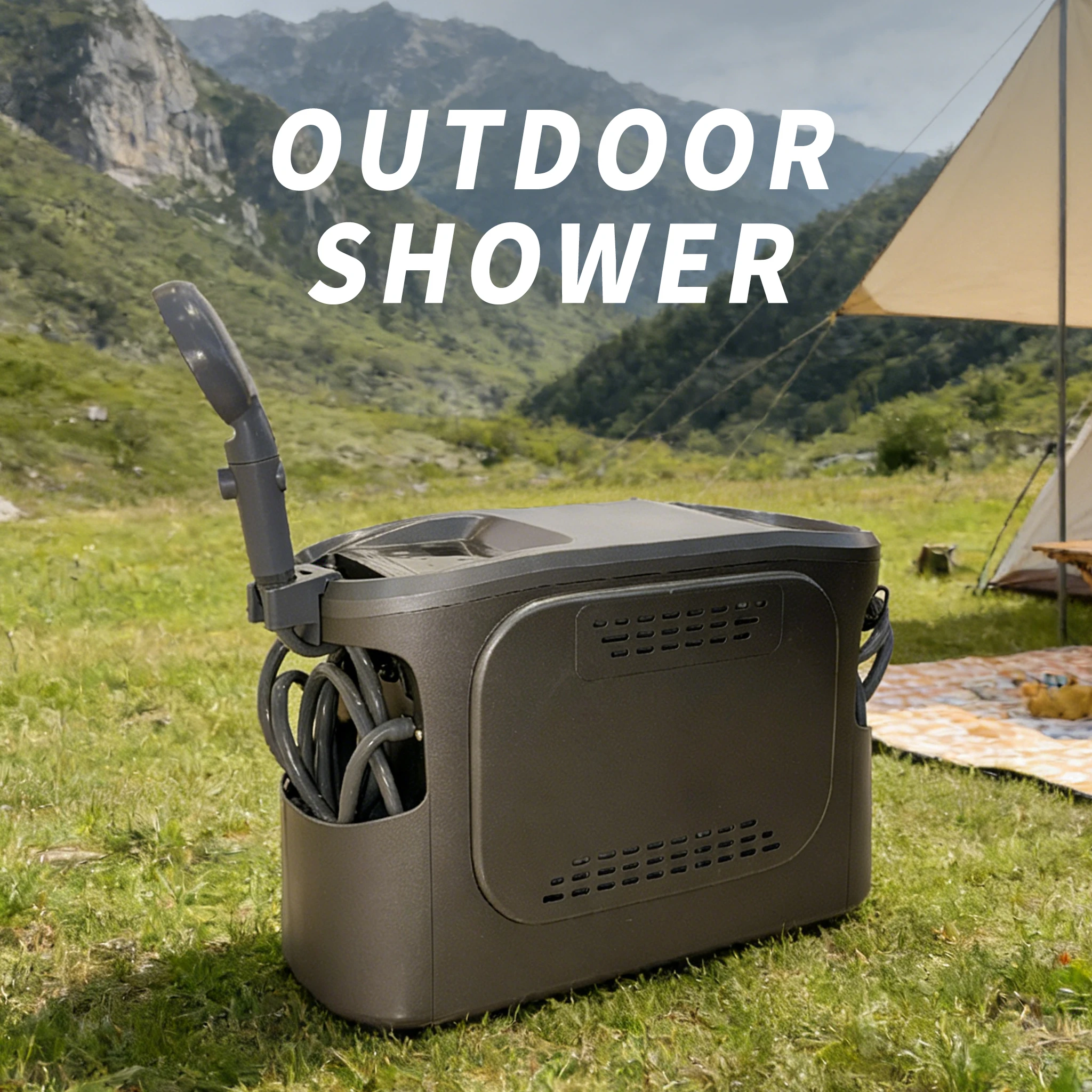 

ATVPortable Eco-Friendly Gas Water Heater With Battery Ignition Waterproof Outdoor Shower Leak Proof Nylon For Camping & Hiking