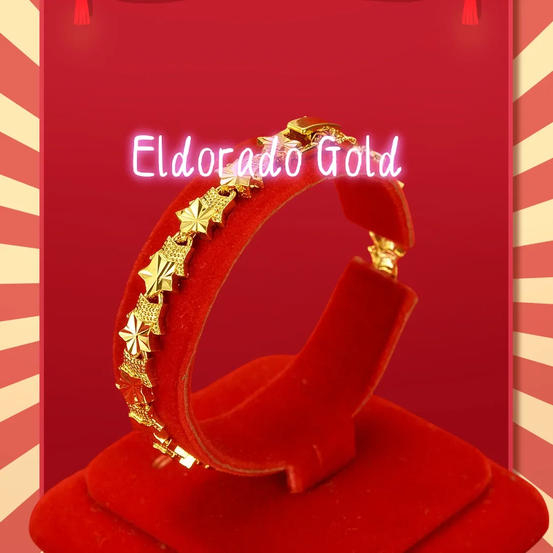 Eldorado Gold  2025 Lover's gift9999 Gold Bracelet Simple Women's Bracelet 24K Real Gold Natural Five-pointed Star Women's Handm