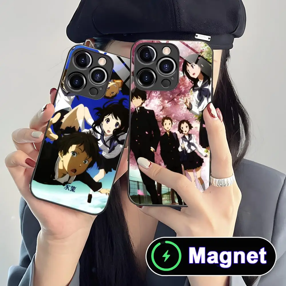 

Чехол для телефона Anime Hyouka Glass MagSafe для iPhone 17 16 15 14 13 12 11 Air Pro Max Plus Mini, цветной