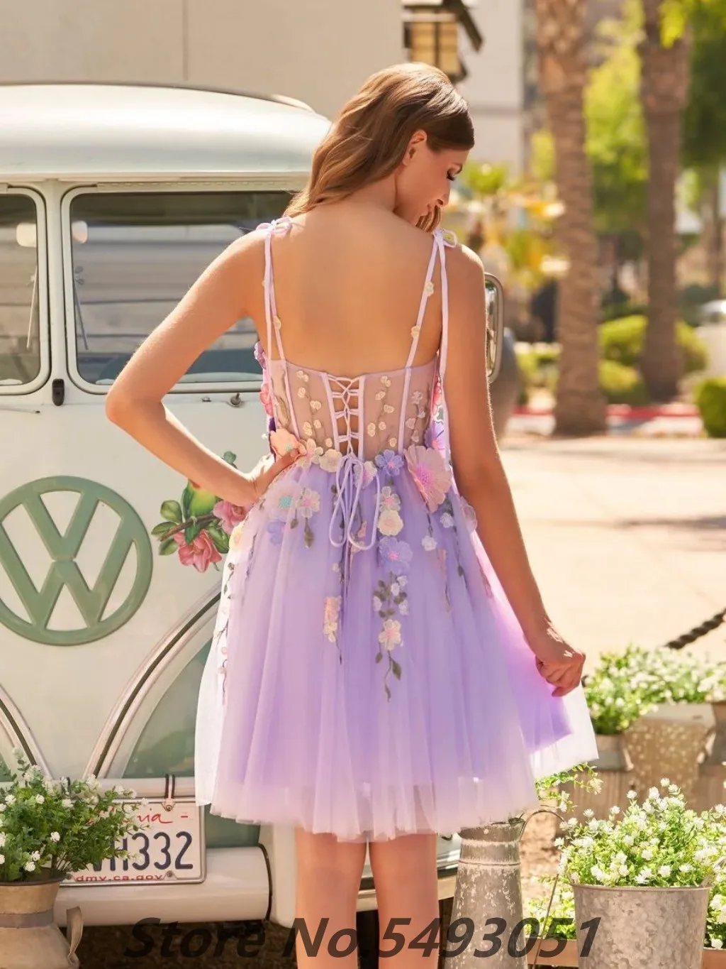 Sevintage الأميرة خط ثلاثية الأبعاد الزهور تول فستان العودة للوطن فوق الركبة فساتين لحفلات الكوكتيل الصغيرة الدانتيل ميدي فساتين حفلات مخصصة