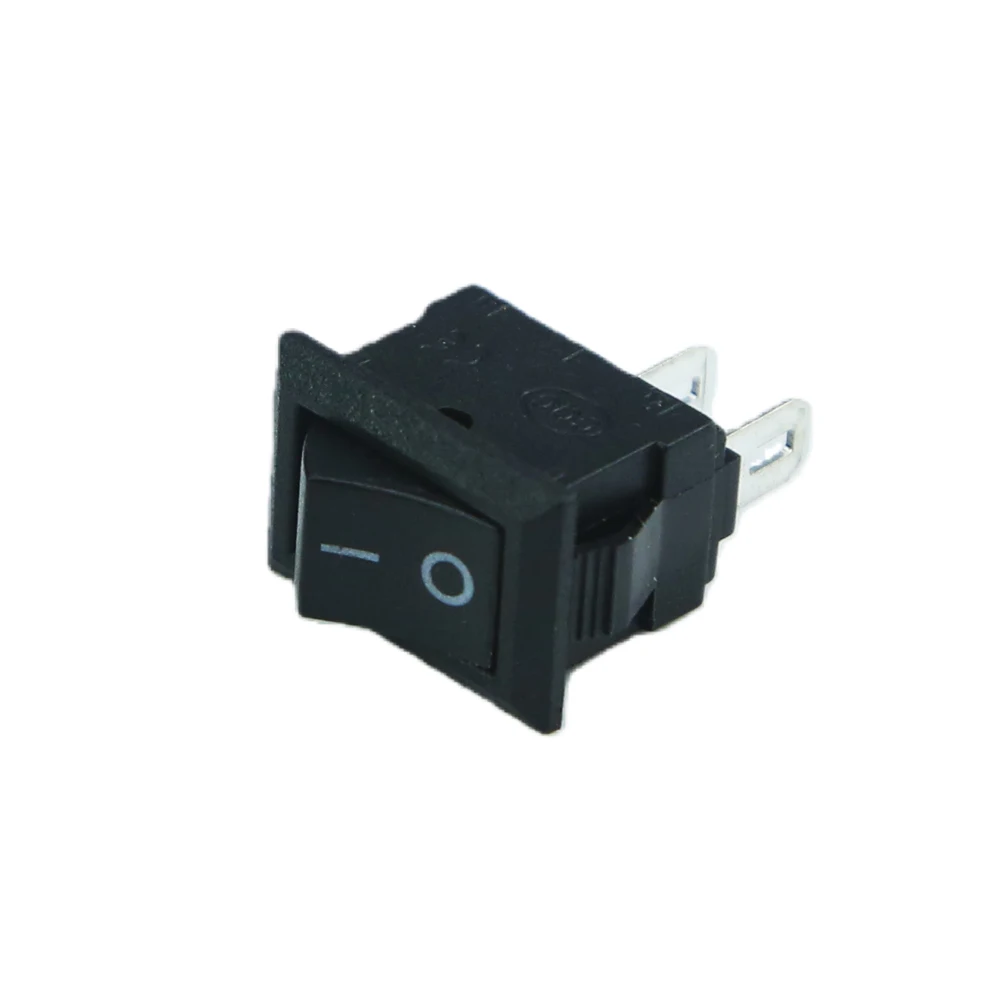 10x15mm 2 Pin ON/OFF SPST Rocker Switch 3A 250V Mini Push Button Black  Snap-in KCD11 view 3