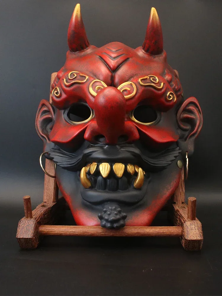 2023 new halloween retro big tengu mask lake resin ornament prop mask can be worn cosplay