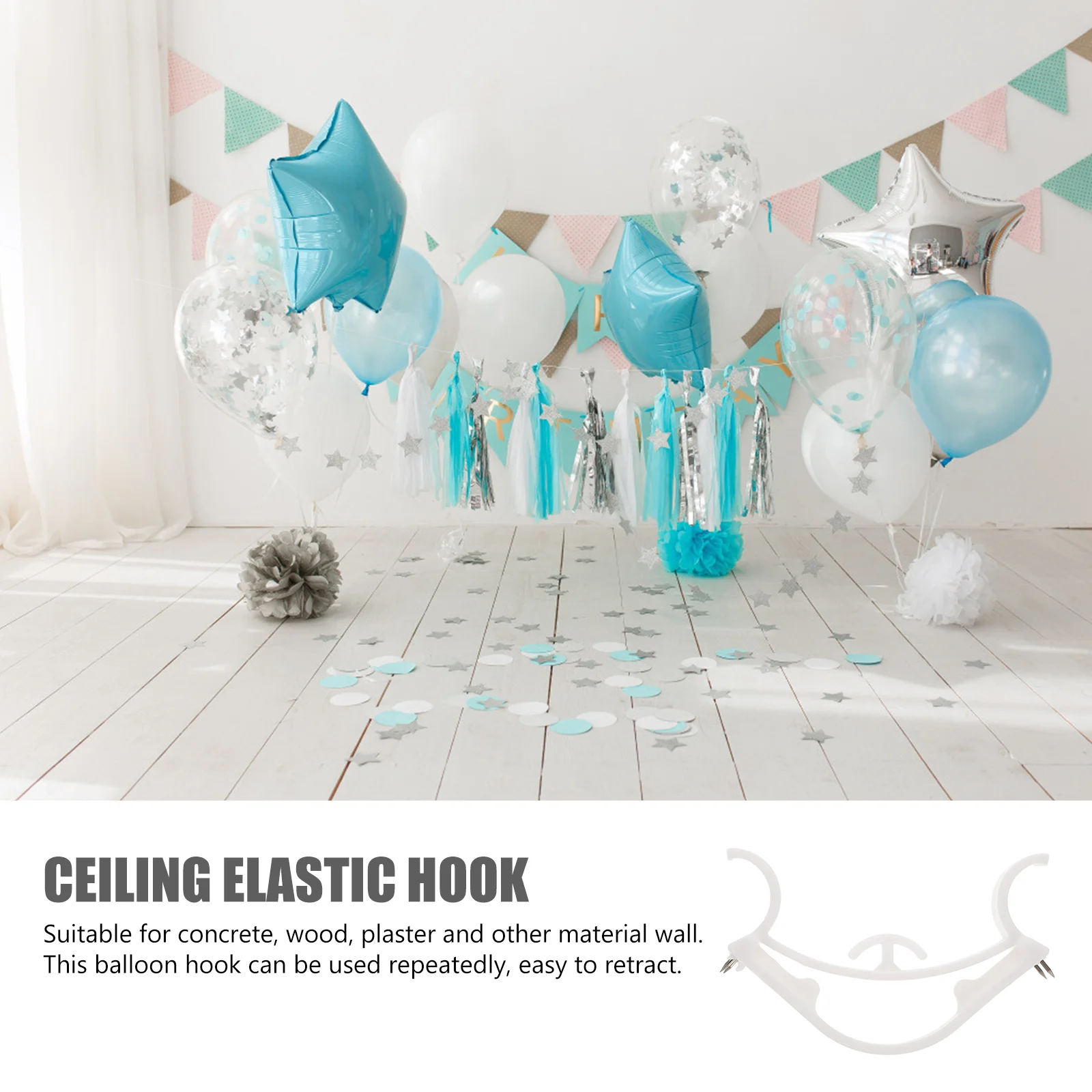 8 Pcs Balloon Hook Ceiling Hanging Bunting Earth Tones Decoration Accessory Plastic Multi-Purpose Utility Supplies