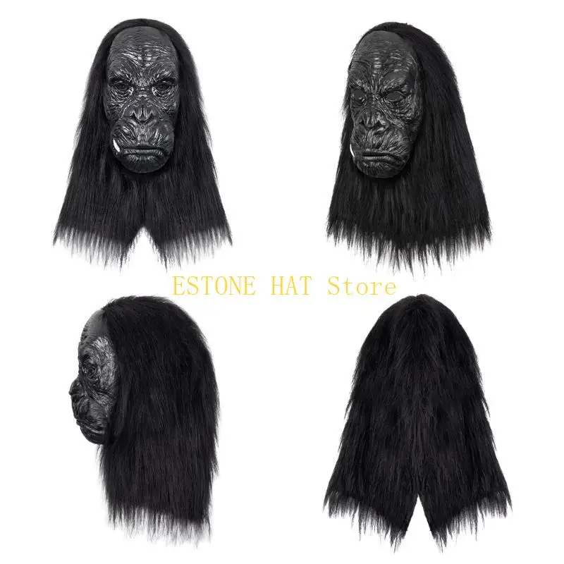 Masque tête d'orang-outan d'halloween 49MF, Costume pour femmes hommes, fête Cosplay, masque d'orang-outan effrayant,