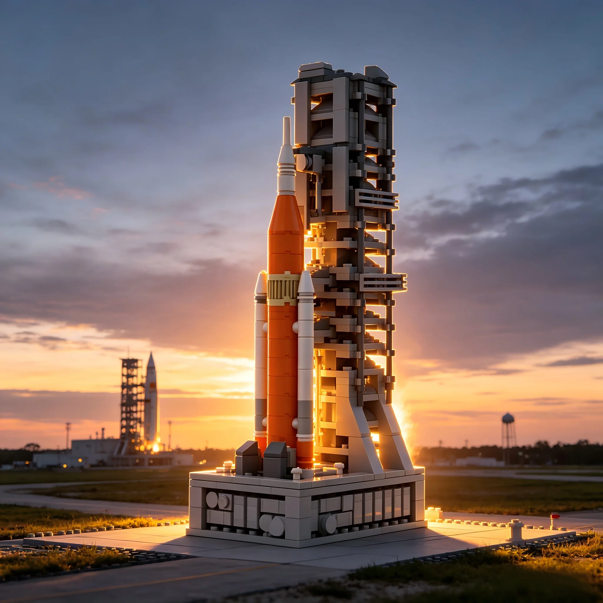 Set de Bloques de Construcción MOC Estilo Cohete SLS Artemis de la NASA y Torre de Lanzamiento - Kit de Modelo del Sistema de Lanzamiento Espacial para Fanáticos del Espacio