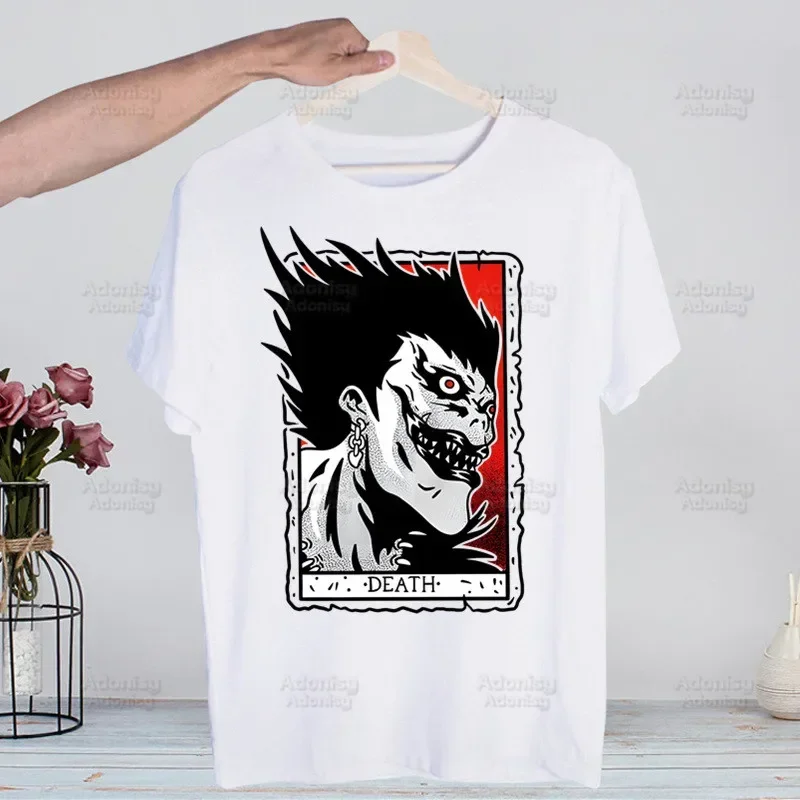 Death Note Light Yagami Near Ryuk L Lawliet Printing Street Style Casual Short Sleeve Men T Shirt O-neck Tshirt Male T-shirt