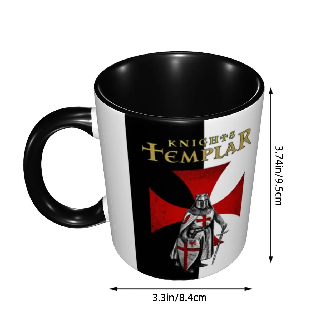 DIY Knight Templar Crusades Knights Ceramic Mugs Personalized Christian Warrior Coffee Cups Creative Gift