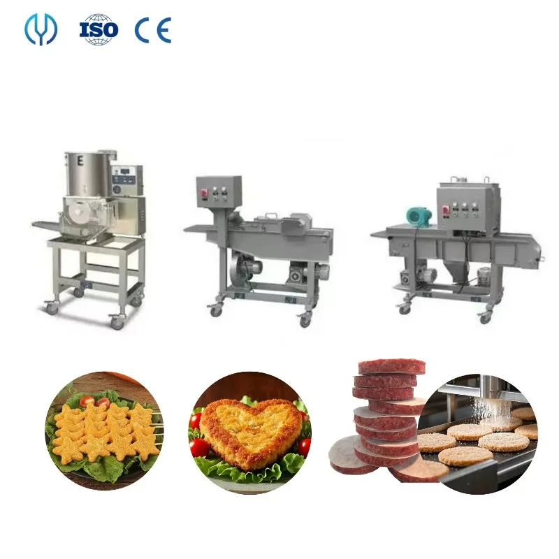 High Quality Deep Fried Chicken Nuggets Making Machine Line Hamburger Meat Patty Maker Chicken Patty Meat Pie Make Machine