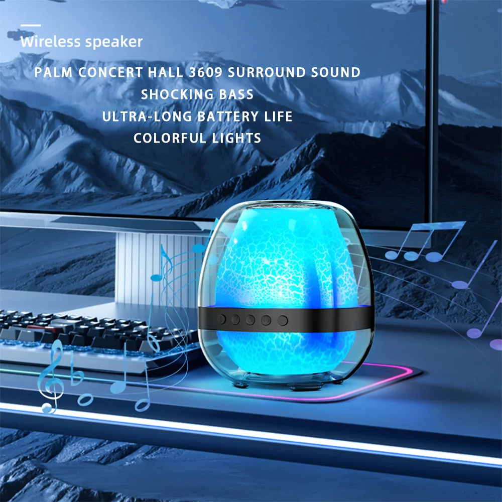 

Transparent P11 Wireless Bluetooth Speaker for Home Computer Outdoor Use Portable with Lanyard Includes Wireless Mic for Karaoke