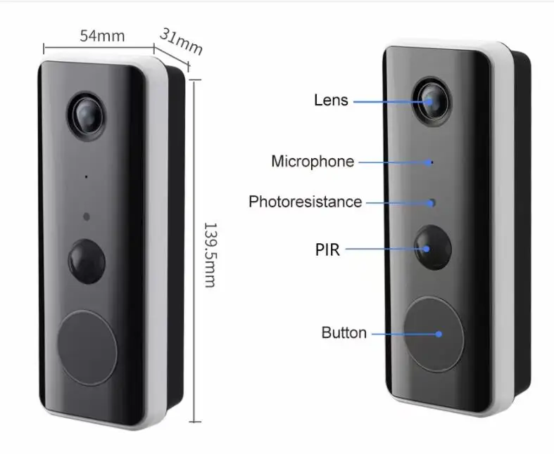 Timbre intercomunicador con vídeo para puerta, dispositivo Visual de 3MP y 1296P con baja compresión, WIFI, IP, modo de espera de larga duración, con timbre