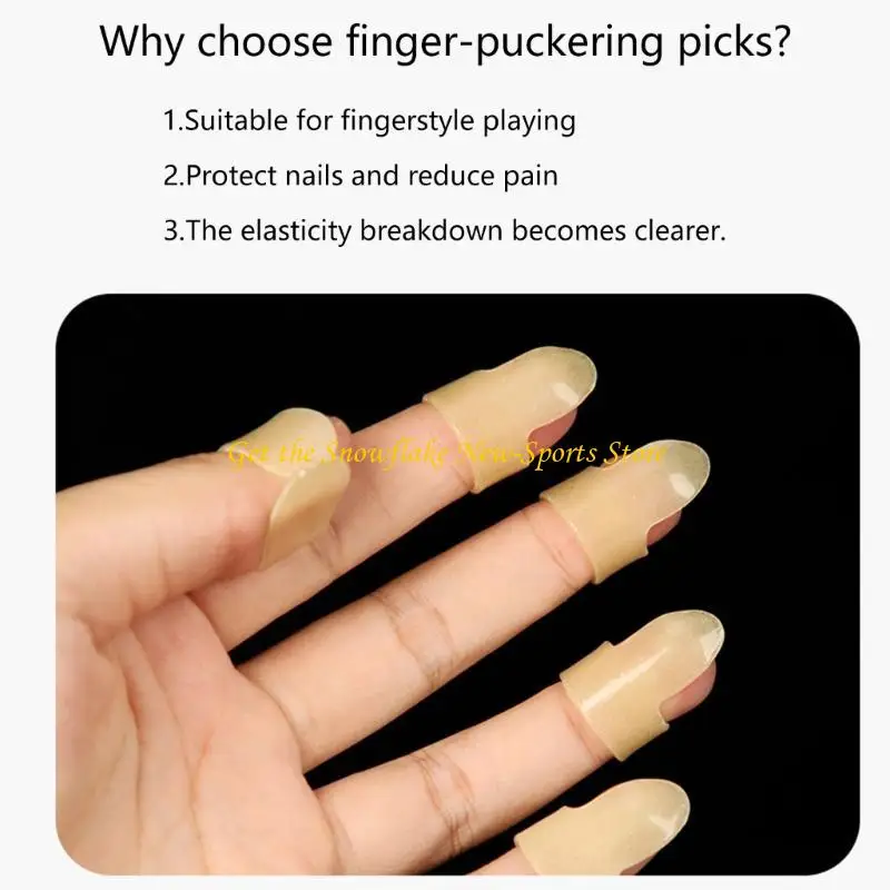 E56D Glowing Picks for Guitar & Ukulele Ergonomic Thumb and Finger Picks for Playing