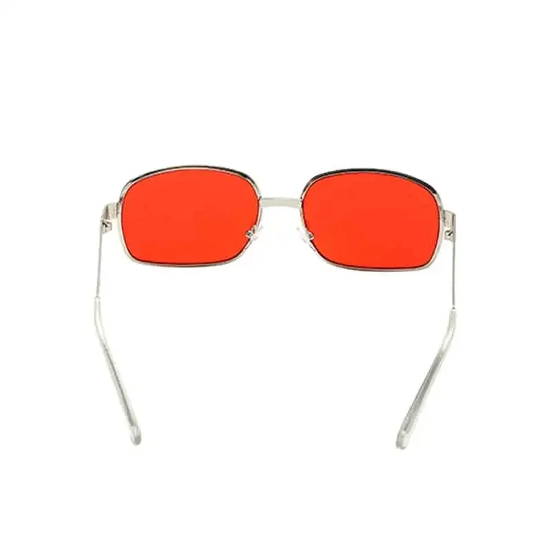 Women's new fashion trend street photos, summer sun shading, beach tourism, metal square frame, red fashion glasses: with box