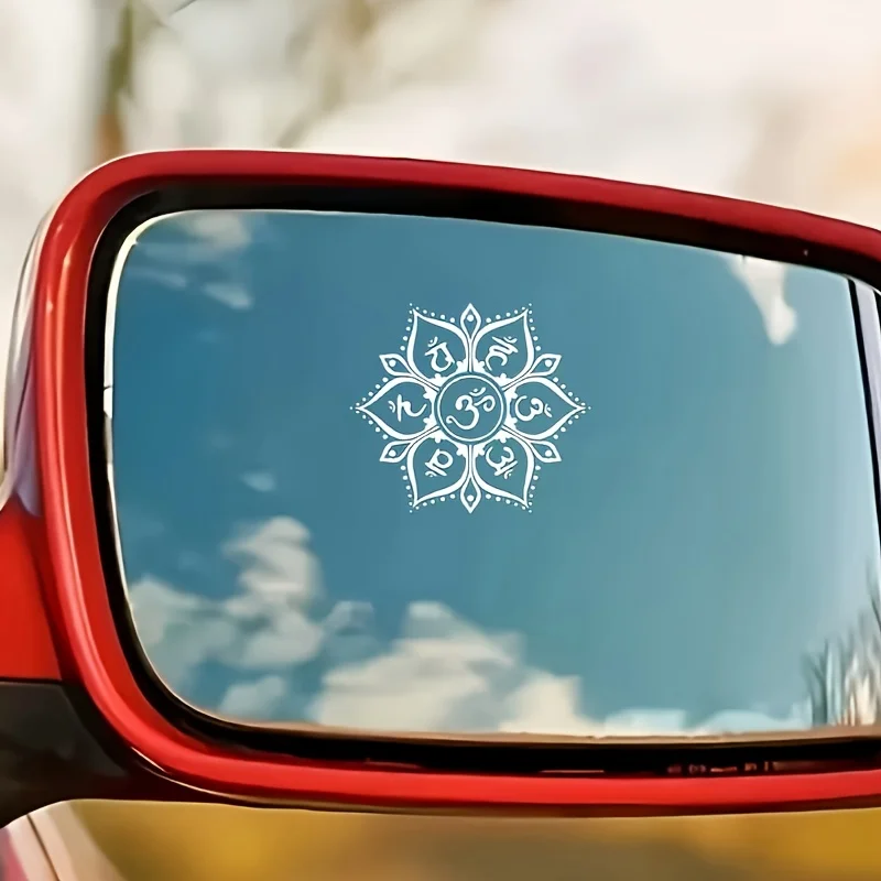 2pcs Chakra Symbols Namaste Mandala Waterproof Vinyl Sticker Decal Car Side Mirror Water Bottle Laptop Car Window Styling Decal view 2