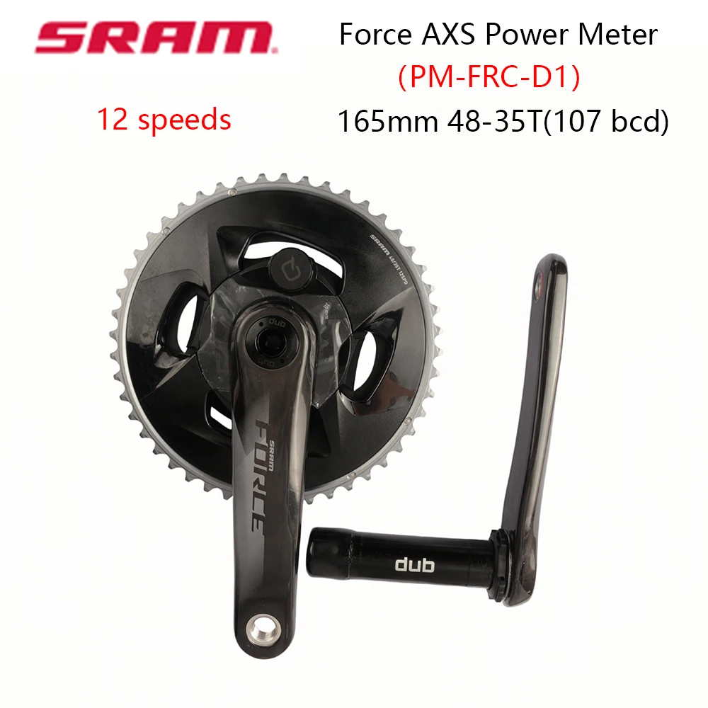 Датчик мощности SRAM Force AXS PM-FRC-D1 для шоссейных велосипедов, карбоновый шатун 165 мм, 48-35T, 107BCD