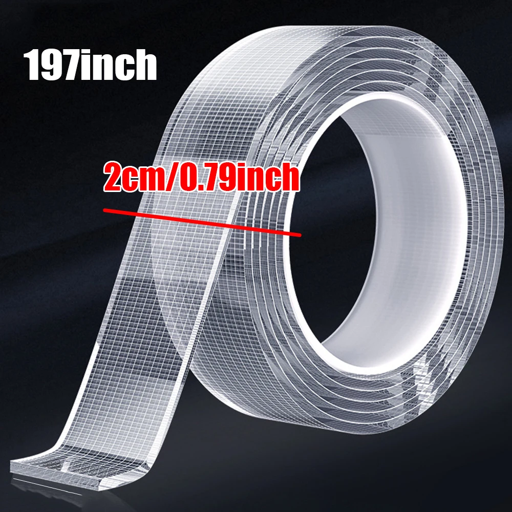 2 rolls Nano grid tape Heavy-Duty Nano Double-Sided Tape - Reusable, Traceless & Washable - Strong Adhesive Strips for Home view 3