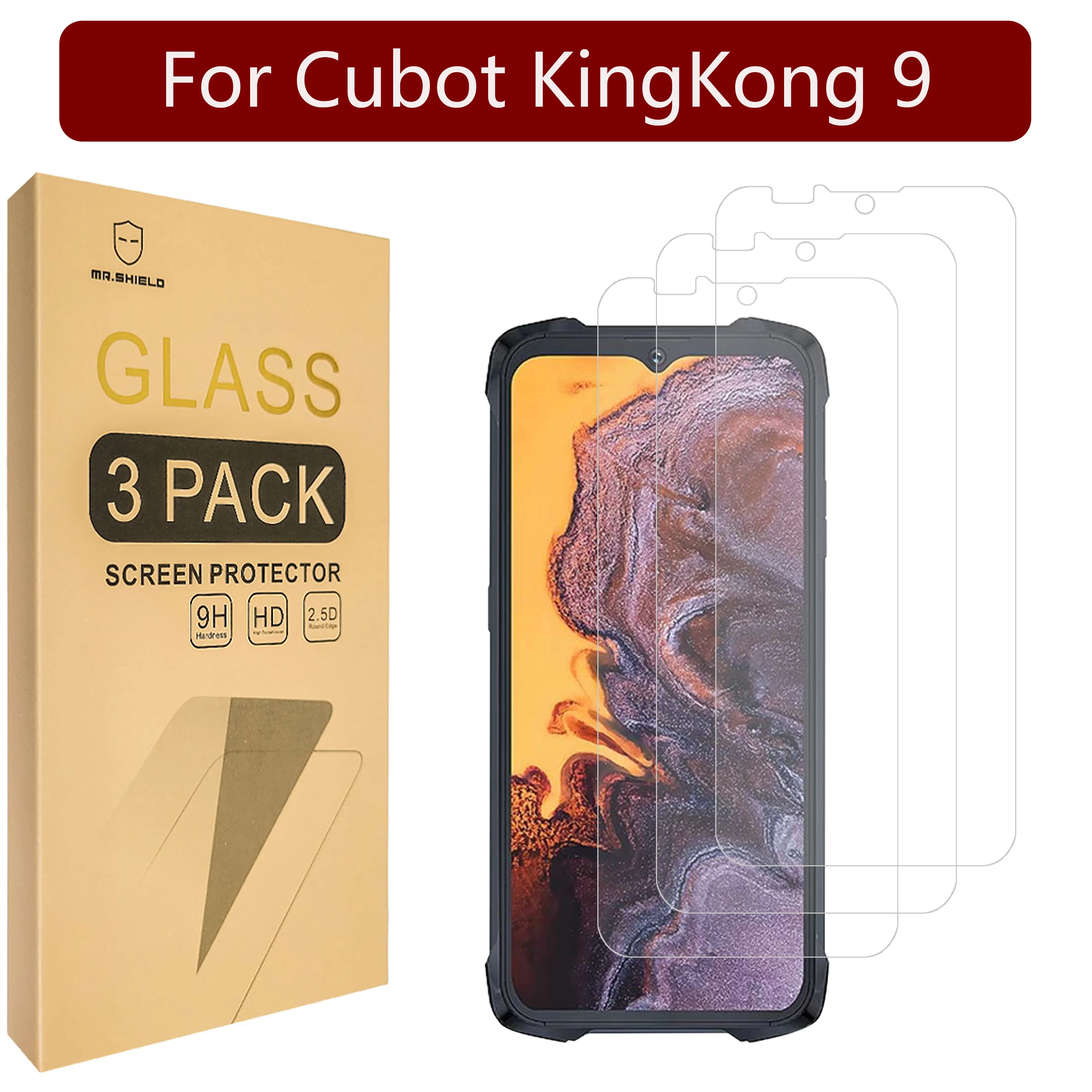 

Mr.Shield [3-Pack] Screen Protector For Cubot KingKong 9 [Tempered Glass] [Japan Glass with 9H Hardness] Screen Protector