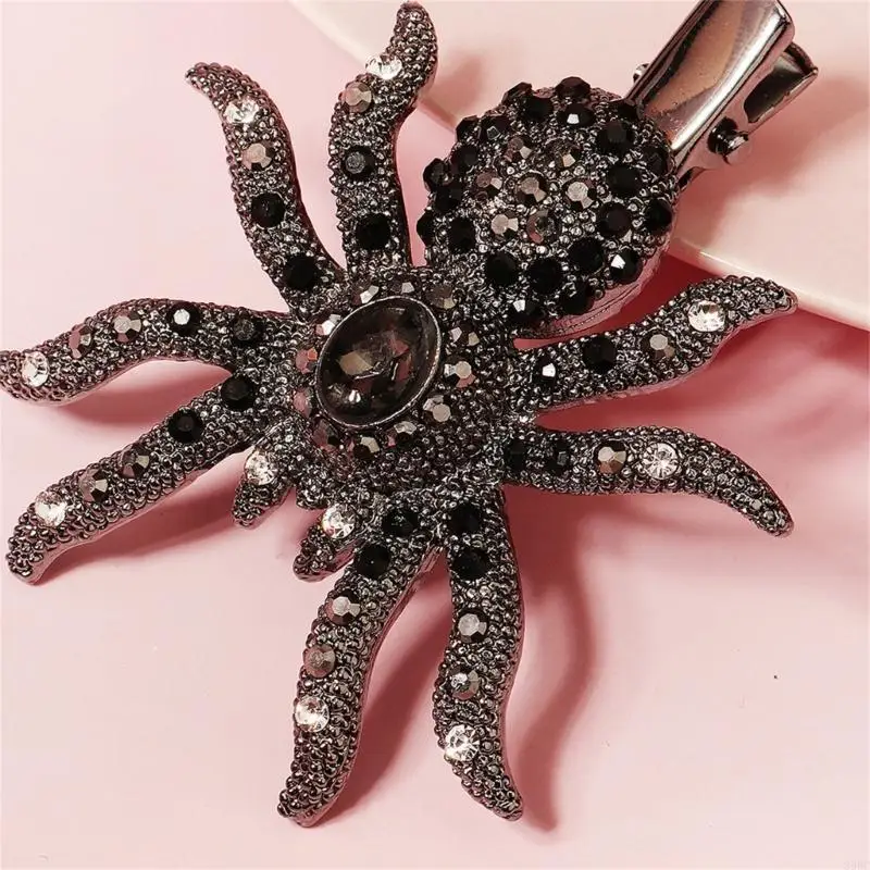 

39BC Bat/Spiders Hair Clip Halloween Party Headwear for Woman Girls Taking Photo Bangs Anti-slip Hairpin