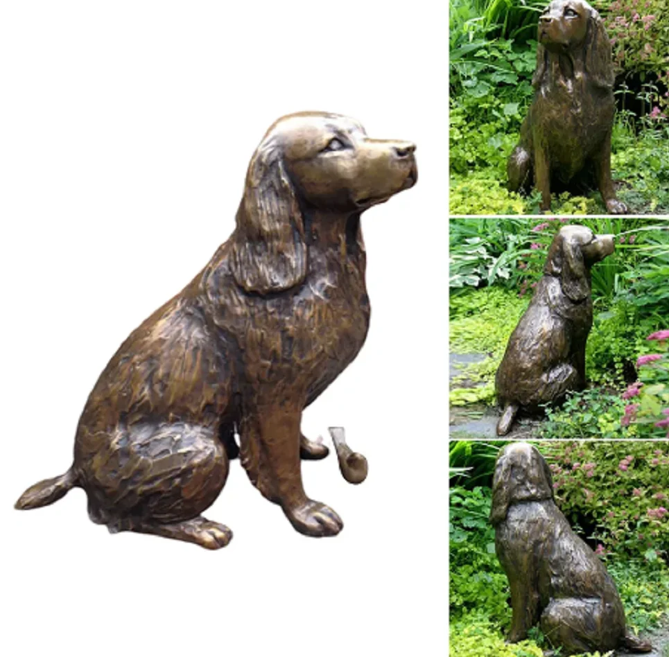 Springer Spaniel Statue Garden Decor Resin Animal Dog Sculpture Yard Lawn Outdoor Decorative Ornament HANW88