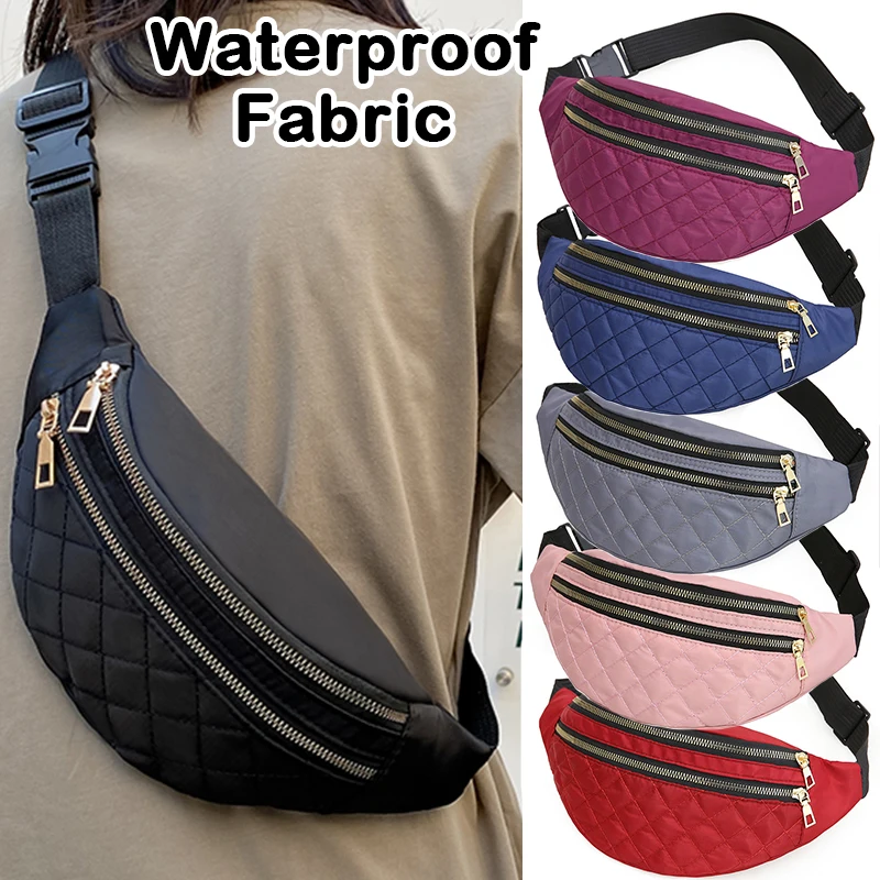 

Outdoor Waist Bag Women Men Waterproof Pocket Casual Chest Handbag Unisex Sports Travel Purse Plaid Waist Pack Belly Bags Case