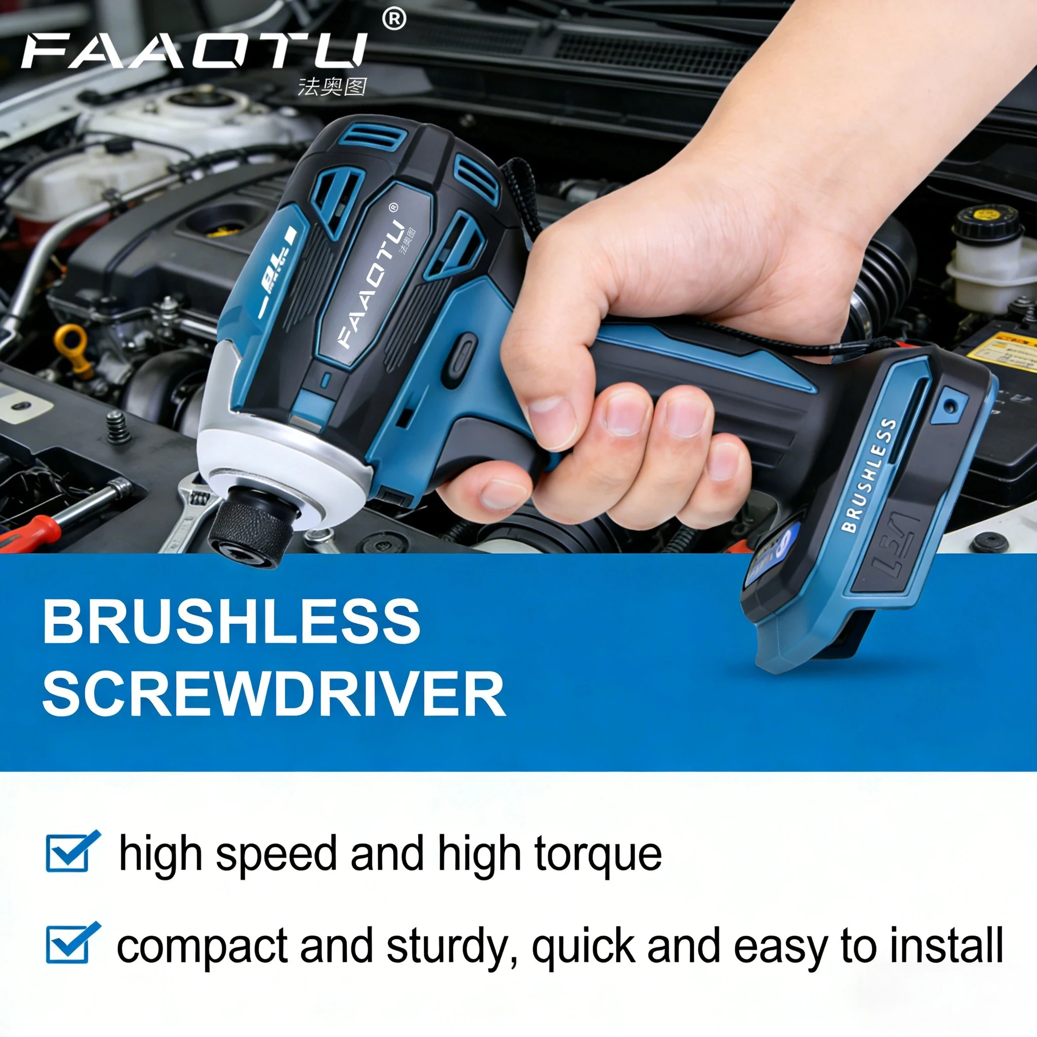 

FAAOTU DTD172 Cordless Impact Driver Brushless Motor 18V Electric Drill for Wood Bolt Power Tools for MT battery NO battery
