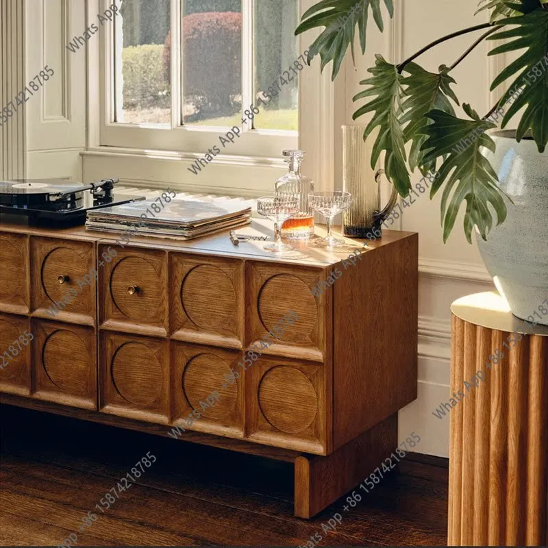 L TV Cabinet Vintage Silent Style Living Room Sideboard Nordic Carved Sideboard Storage Cabinet Sideboard Pre-owned Solid Wood