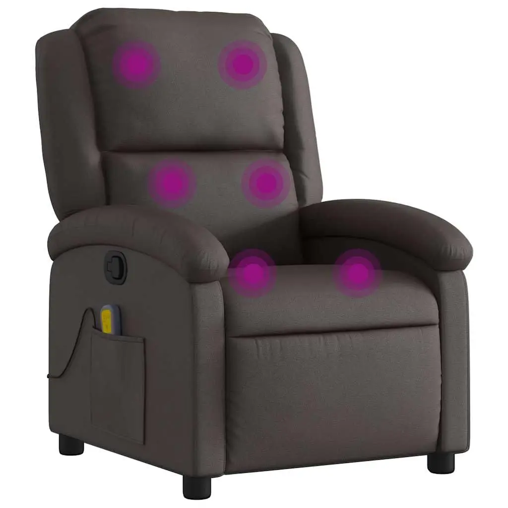 Massage Recliner Chair, Real Leather Vibration Armchair k