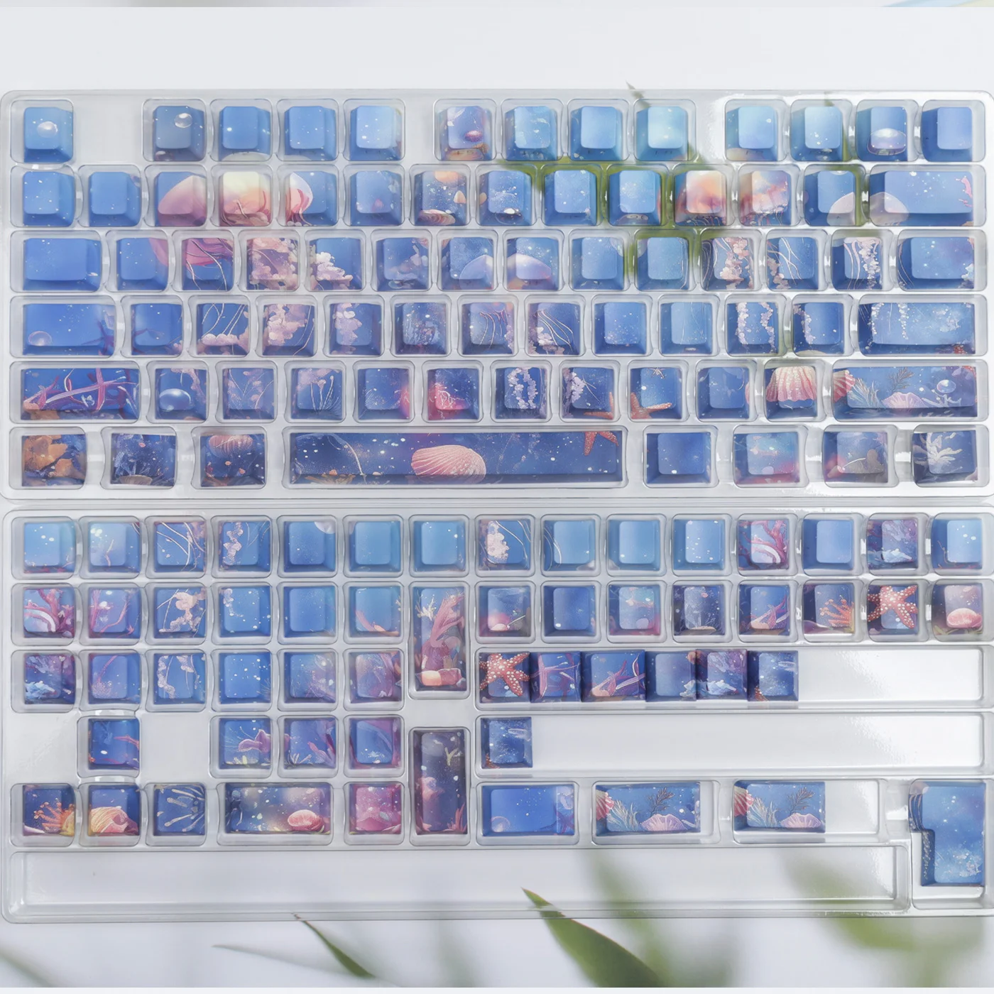 Translucent keycaps Jellyfish Keycap PBT Chreey Profile Key Cap Dye-Sub for 65 68 HI8 F99 F87 G75 MX Mechanical Keyboard KeyCap