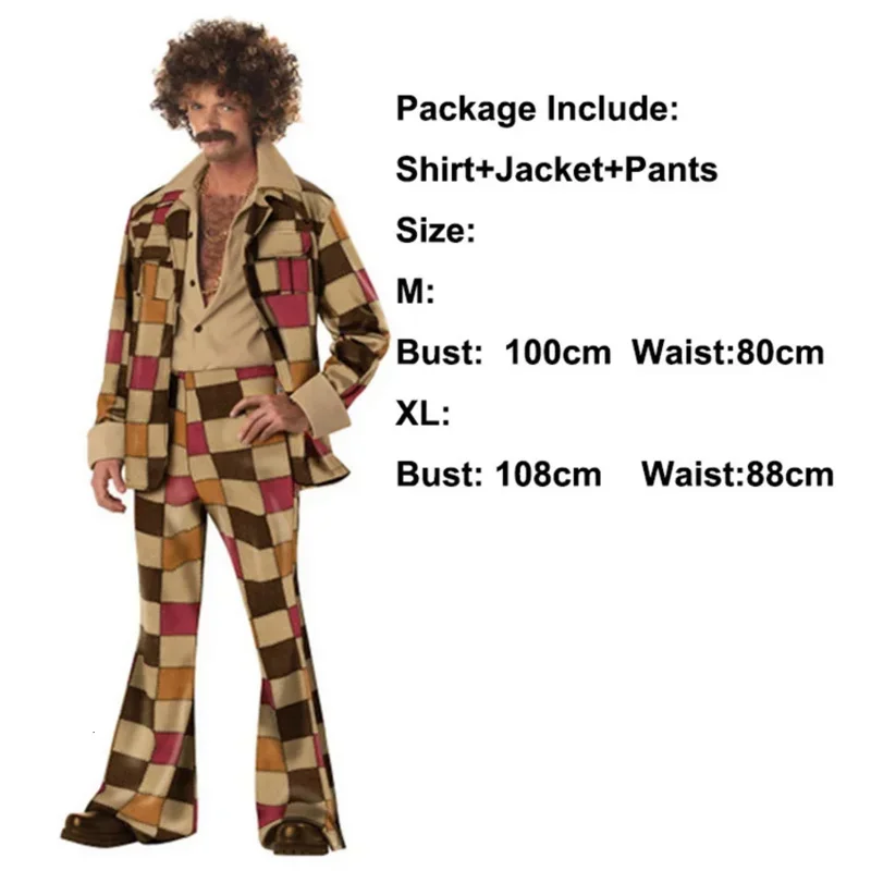 Retro 60s 70s Hippie Cosplay Carnival Halloween Costume for Men Women Fancy Disguise Clothing Party Fringed Native Night Club M1