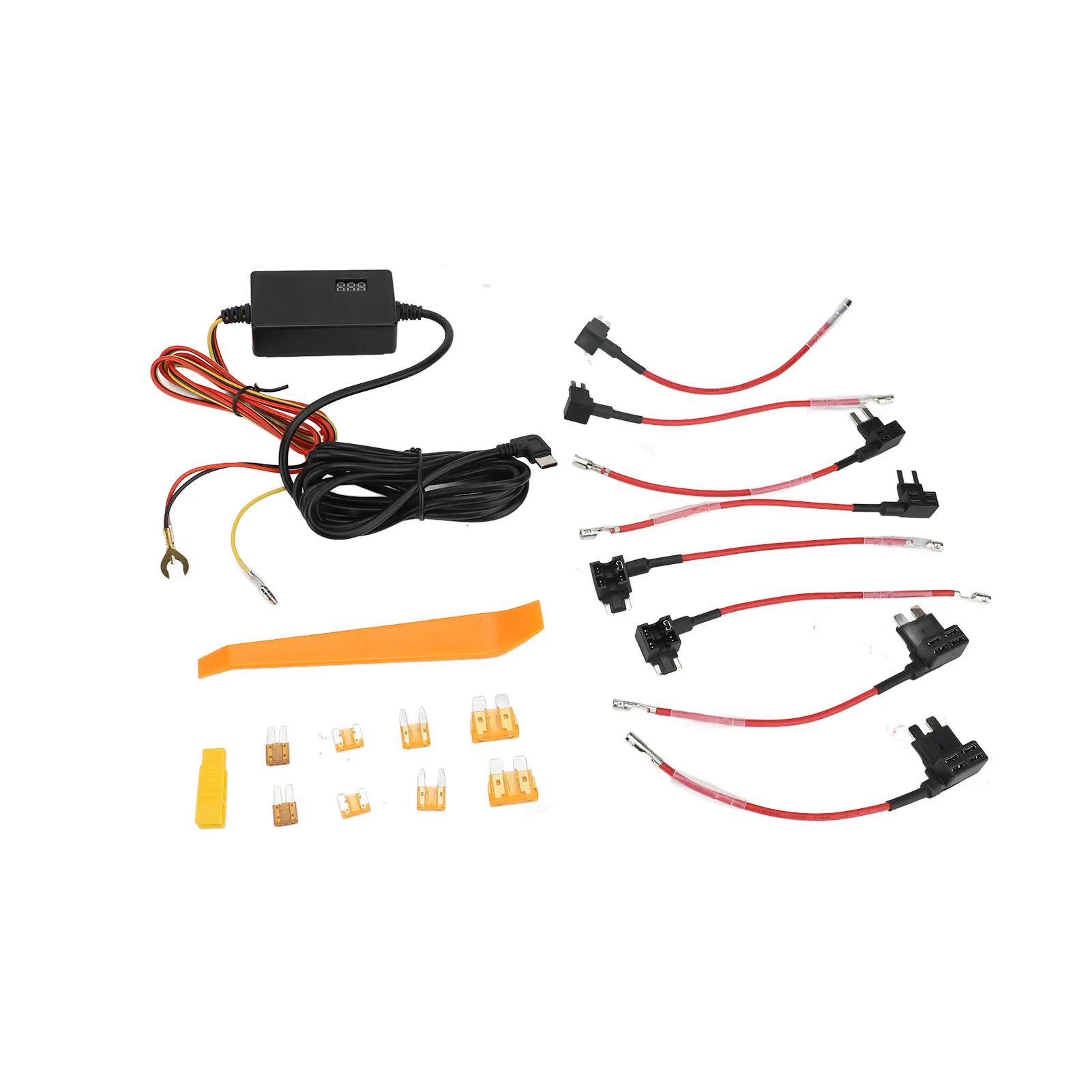 

Комплект для подключения видеорегистратора: кабель для низковольтного подключения (3 режима), 24-часовое мониторинг парковки, 12В/24В на 5В 3А, 8 контактов, для автомобиля