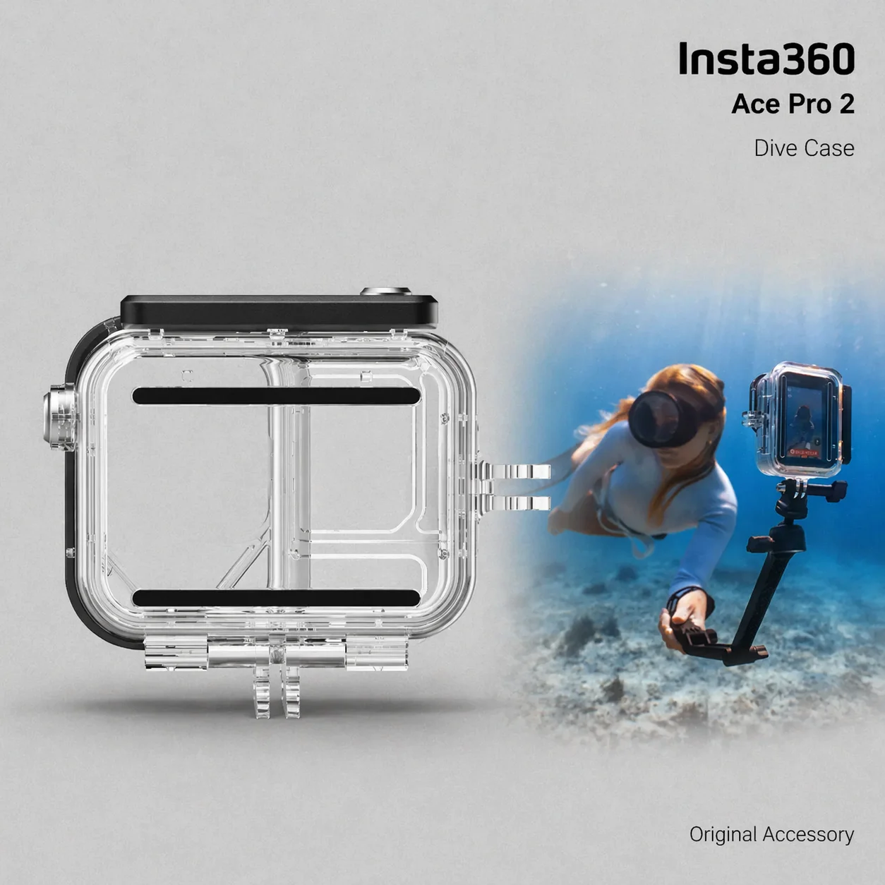 

Оригинальный водонепроницаемый бокс Insta360 Ace Pro 2 для дайвинга, 60 м, с защитой от воды, стеклянными линзами, быстросъемным креплением, вертикальным и горизонтальным монтажом