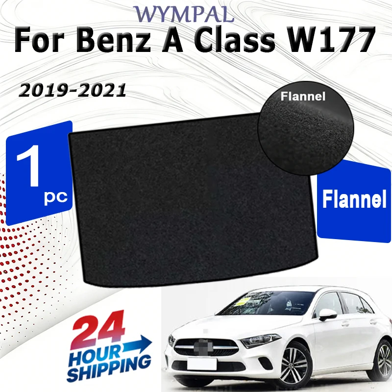 

Фланелевые коврики в багажник для Mercedes-Benz A-класса W177 2019-2021, черные, для заднего отсека багажника