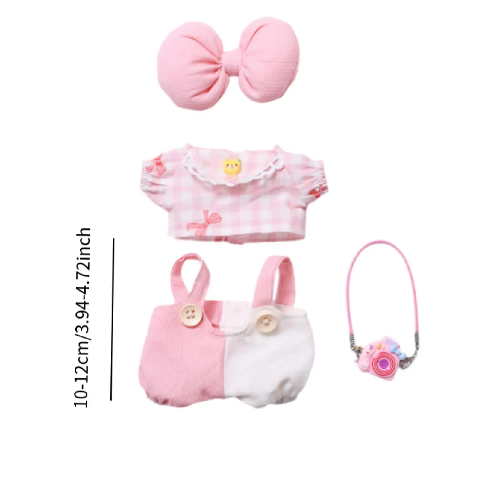 Plüsch-Puppenkleidung, lebendig, bezauberndes Geburtstagsgeschenk, zum Anziehen, Cartoon, niedliche Schleife, Dekoration, Requisiten, Kleidung, Geschenk für kleine Mädchen