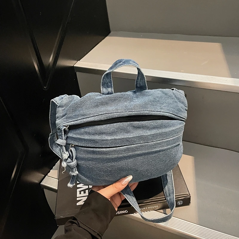 

2025 New Fashion Casual Denim Sewing Thread Crossbody Bags Style Large Capacity Design Style Youth Women's Shoulder Bags