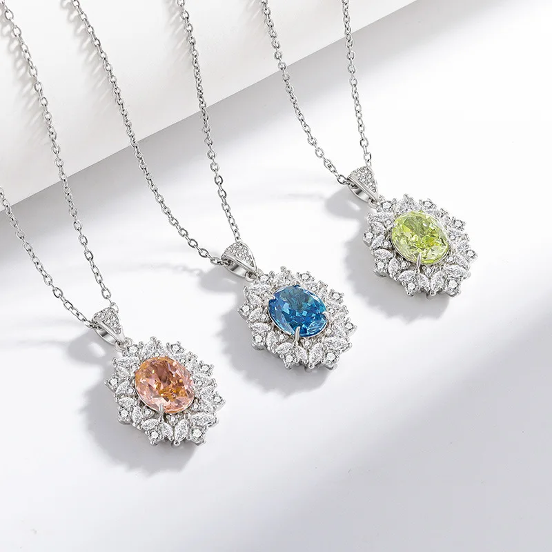 

Сверкающий ледяной цветок, подвеска с высокоуглеродистым бриллиантом и подсолнечником, стерлинговое серебро 925, женское элегантное благородное ожерелье