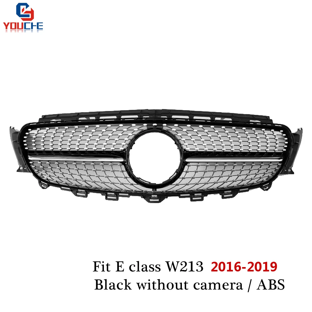 W213 W238 Diamonds Grille Front Bumper Grill Mesh For Mercedes W213 E Class 2016-2019 E350 E300 E400 4-door Saloon