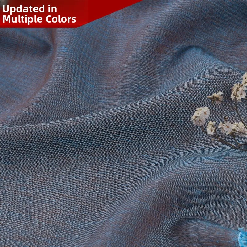 

New Double Color Silk Lyocell Hemp Fabric Pure Color Hemp Cloth Summer Dress Hanfu Men's Pants Fabric Home Sponge Pad
