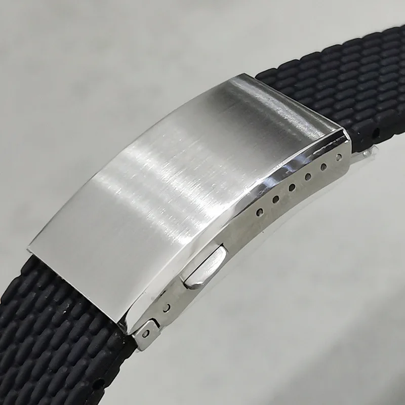 16mm 18mm 20mm 22mm Stainless Steel Folding Buckle Micro Holes Adjusted Butterfly Clasp Band Brushed Watch Buckle Accessories