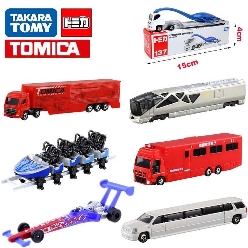 TAKARATOMY diecast alloy model extension car 136 Cadillac 139 Shinkansen 137 Fire truck Collection display piece children's gift