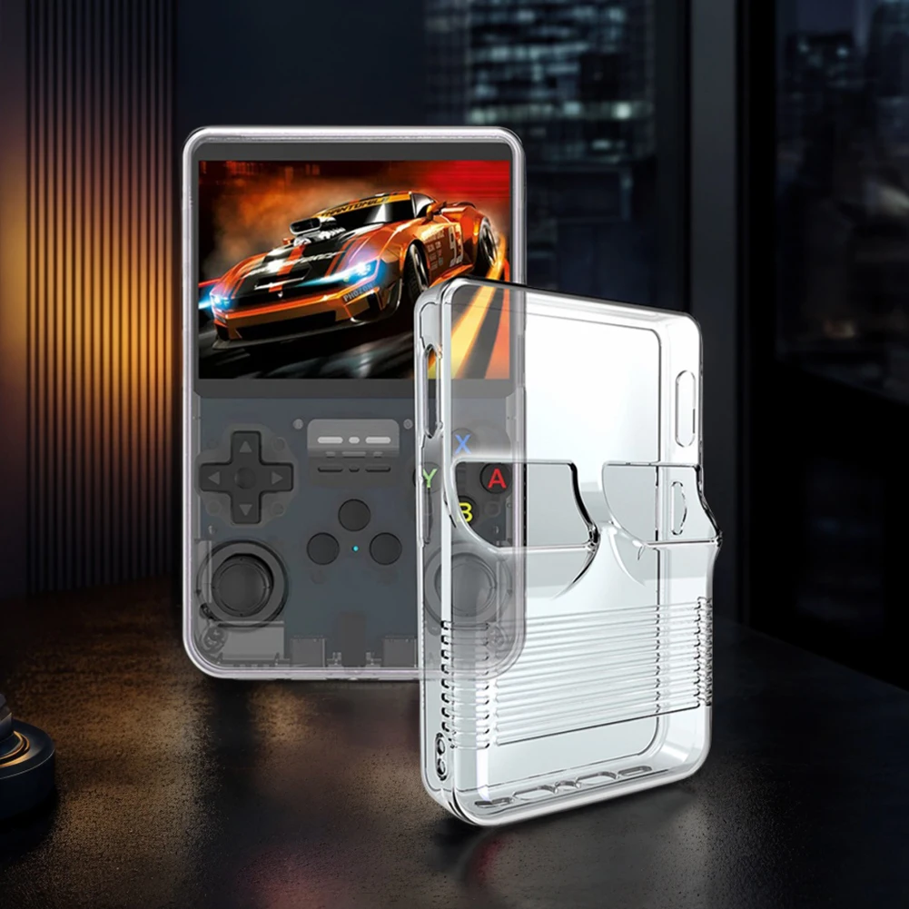 R36Sレトロハンドヘルドゲーム機用透明TPUケース、傷防止保護カバー、耐衝撃TPUカバー
