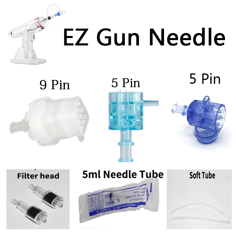 EZ Mesogun Needle Cartridges 5/9 Pin Disposable Injection pinhead For Meso Gun Negative Pressure Cartridge Needle Tip