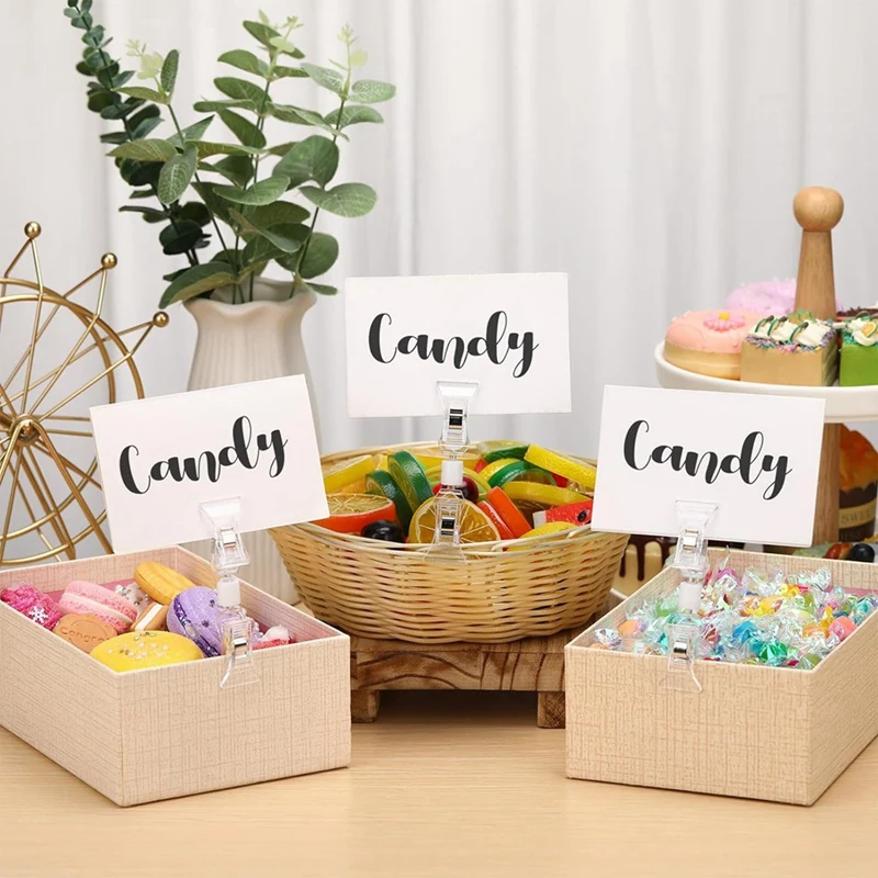 100 Pcs Double Sided Logo Clip Logo Display Mini Clip Logo Holder For Label Clothing Business Card Retail Easy To Use