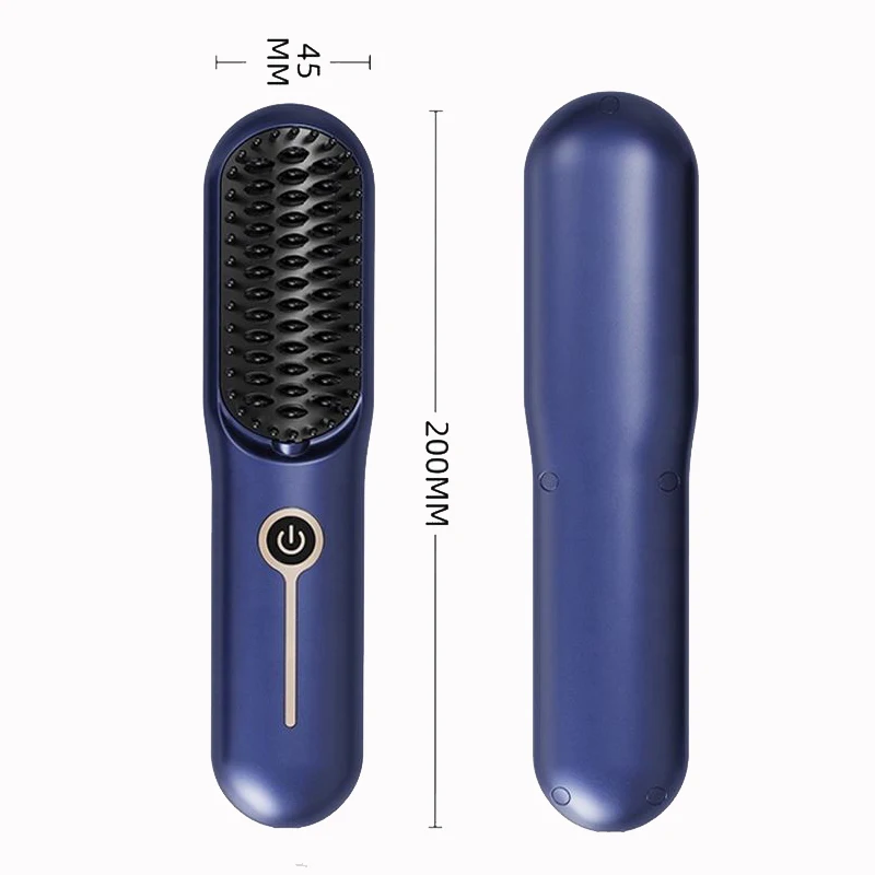 2024 New Mini Wireless 2-in-1 Ionic Straightening & Curling Comb Household & Hotel Use USB/Battery Powered Brush