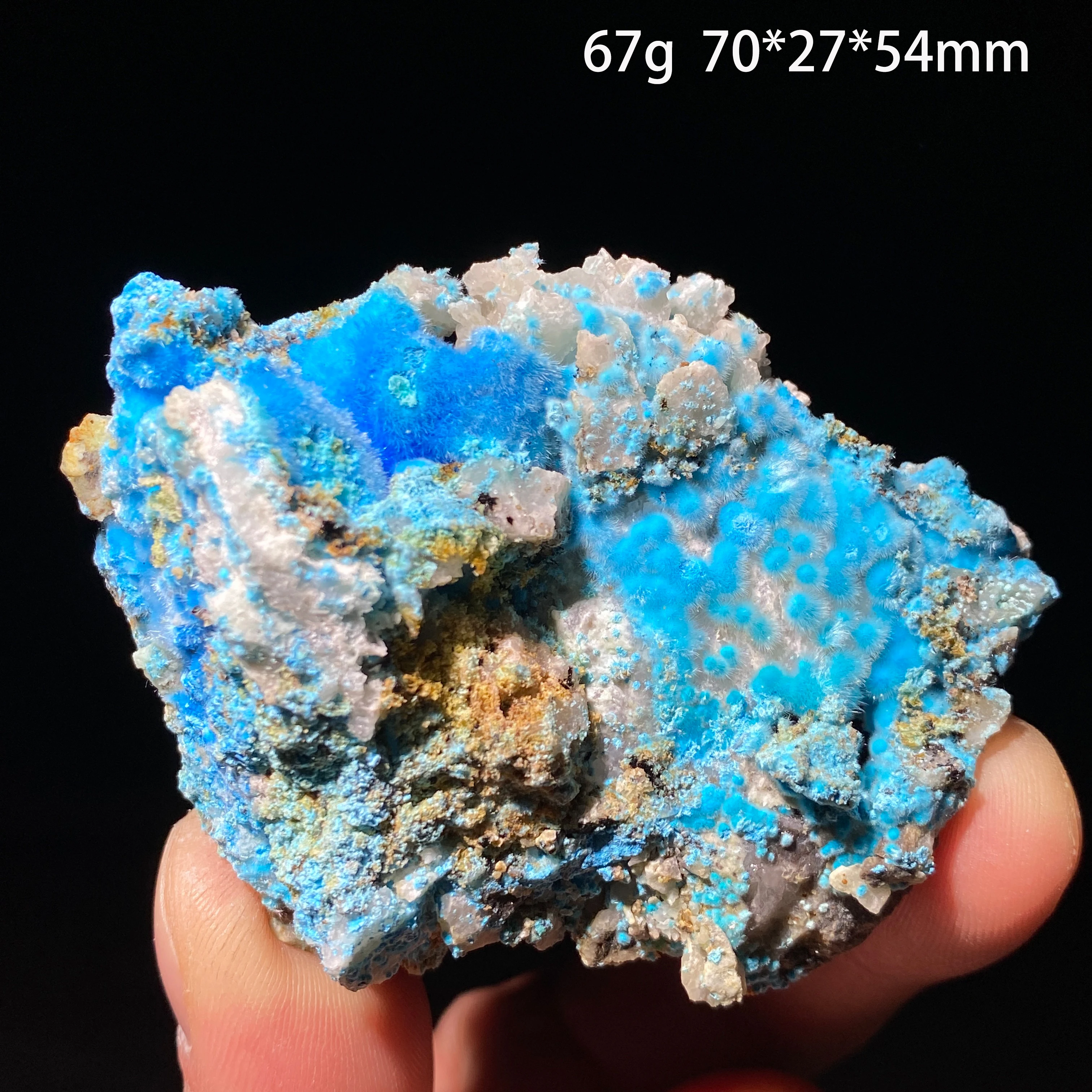 Natural Raw Fluffy Cyanotrichite Mineral Specimen Quartz Healing Stone Home Decor Rock China GuiZhou