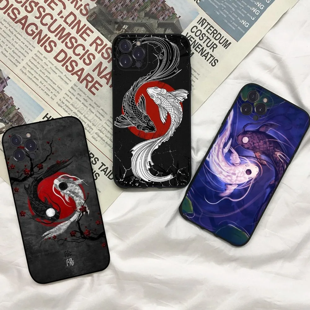 Koi Carp Fish Phone Case For iPhone 15 14 11 12 13 Mini Pro XS Max Cover 6 7 8 Plus X XR SE 2020 Funda Shell