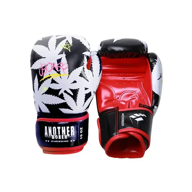 Rękawice bokserskie 6 12 14 uncji PU Leather Muay Thai Guantes De Boxeo Sanda Free Fight MMA Kick Boxing Training Glove For Men Women Kids