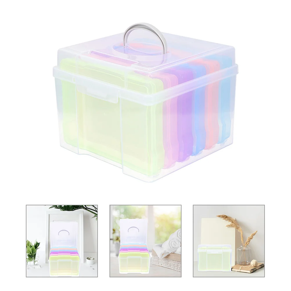 

Component Greeting Card Photo Storage Box Boxes Photos Plastic Stamp Container Electronic Case