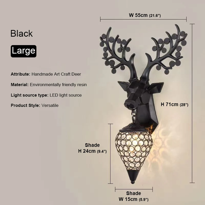 ULANI Contemporary  Sika Deer Wall Lamp Personalized And Creative Living Room Bedroom Hallway Aisle Decoration Light