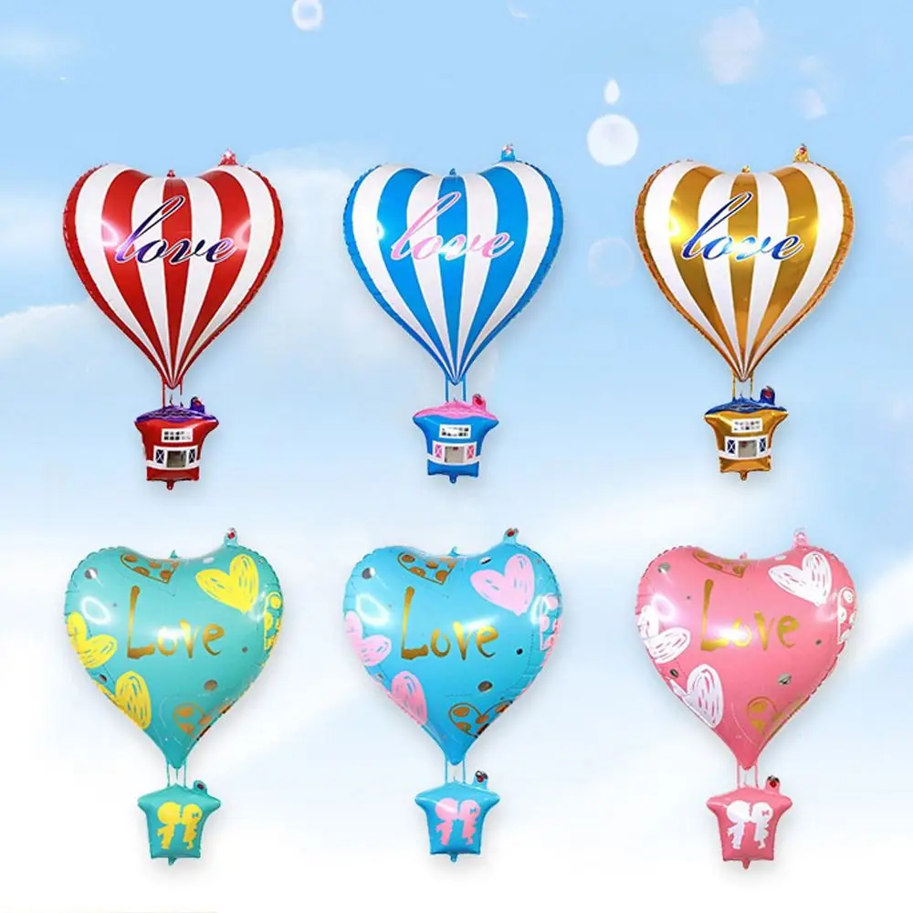 Interesting 4D Hot Air Balloon Thickened Heart-shaped Aluminum Film Balloon Baby Shower Kids Birthday Decor Supplies