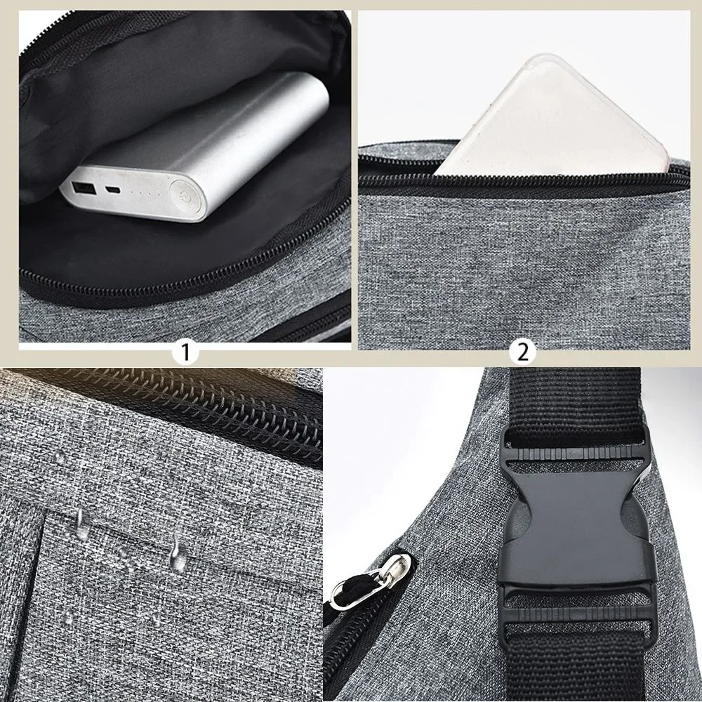 New Canvas Waist Bag Waterproof Zipper Banana Bag Crossbody Bag Men Women image 5