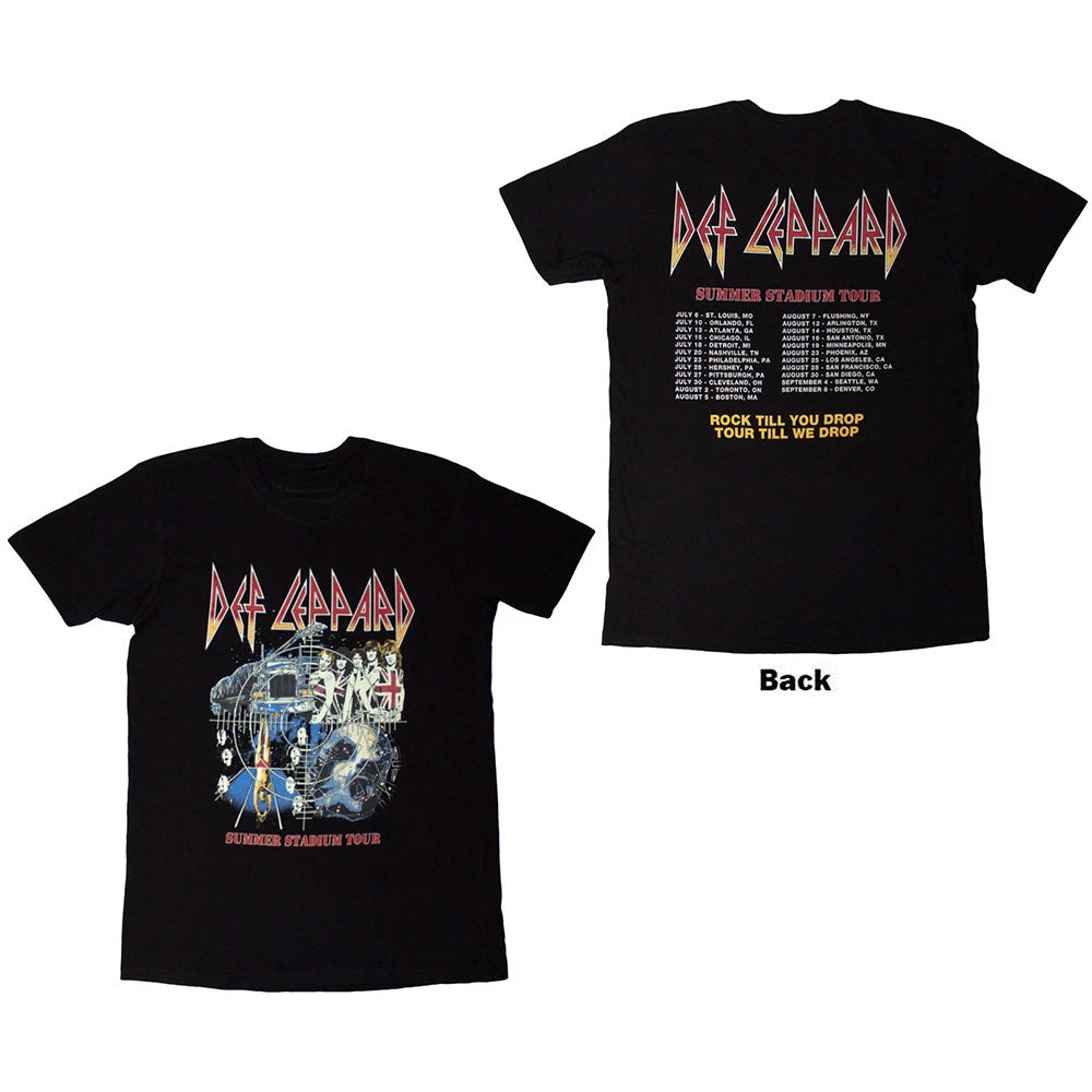 Camiseta de la banda Def Leppard Summer Stadium Tour, camiseta gráfica de algodón para hombres y mujeres, ropa de calle de verano